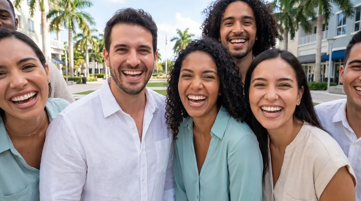 Smiling families in Homestead